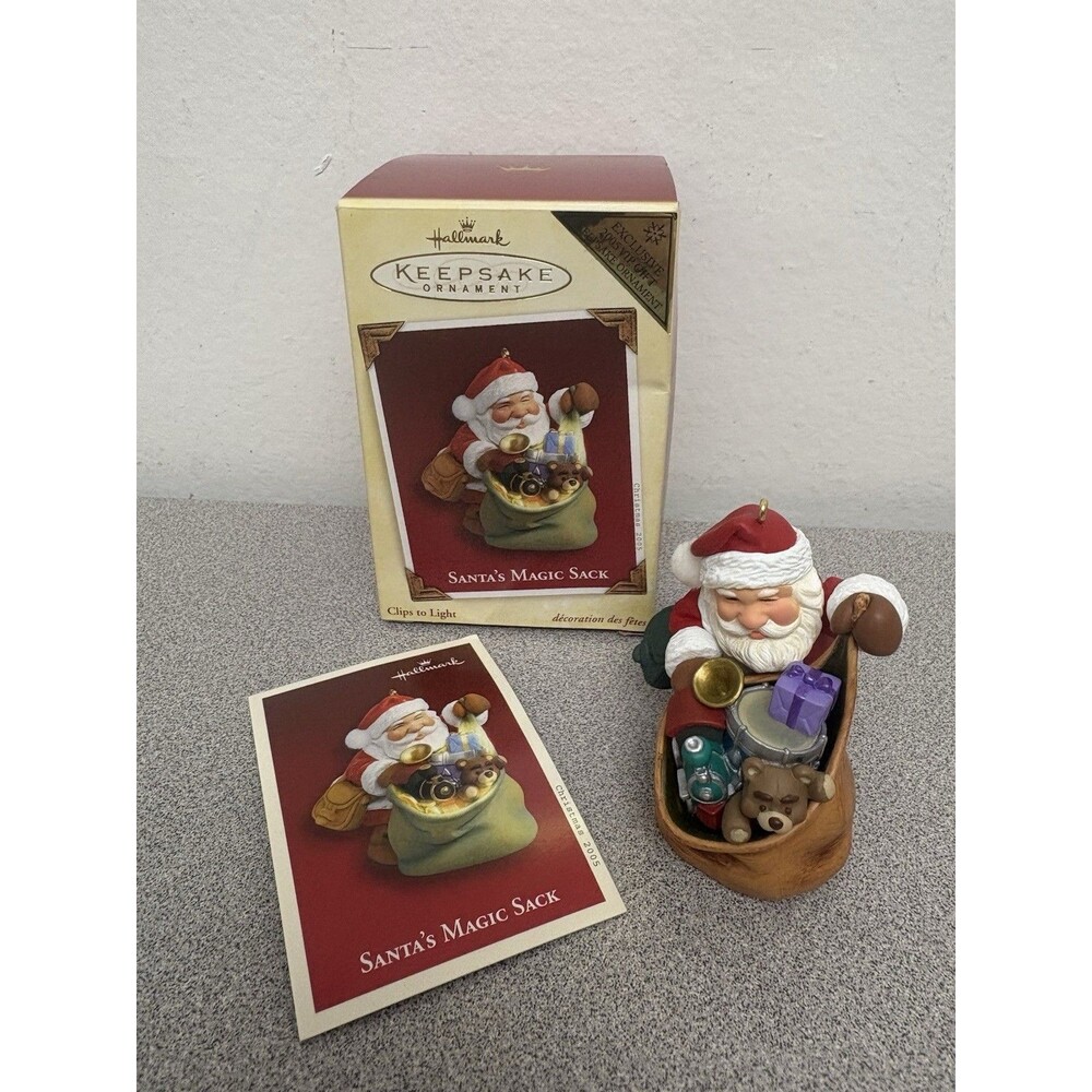 Vintage Hallmark Keepsake Ornament, Santa's Magic Sack,  Glows With Added‎ Light